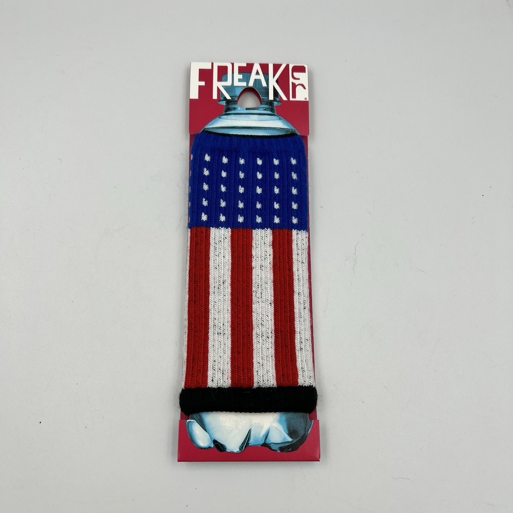 NEW Freaker Koozie American Flag United States USA Sweater Bottle Can Insulator